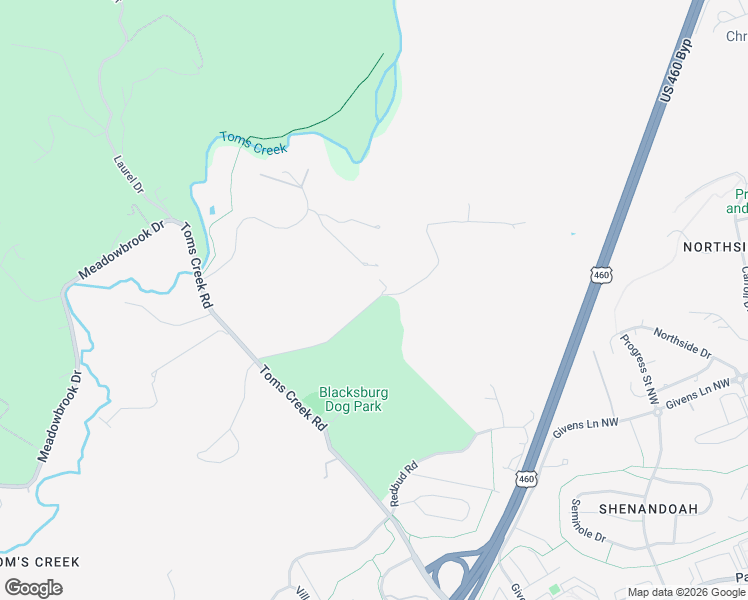 map of restaurants, bars, coffee shops, grocery stores, and more near 112 North Main Street in Blacksburg
