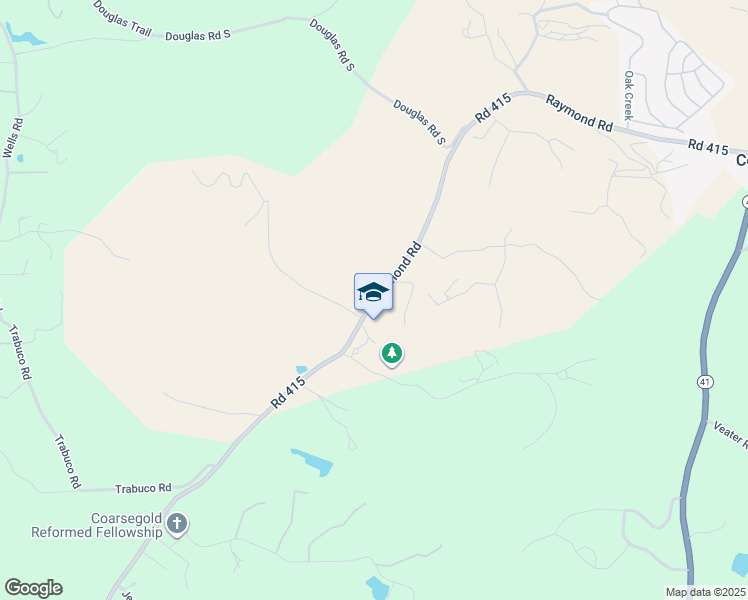 map of restaurants, bars, coffee shops, grocery stores, and more near 45426 Road 415 in Coarsegold