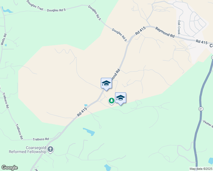 map of restaurants, bars, coffee shops, grocery stores, and more near 45426 Road 415 in Coarsegold