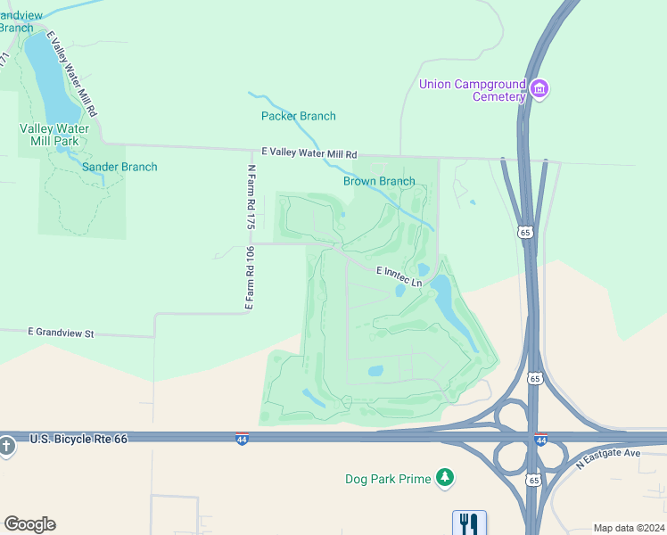 map of restaurants, bars, coffee shops, grocery stores, and more near 3126a East Valley Water Mill Road in Springfield