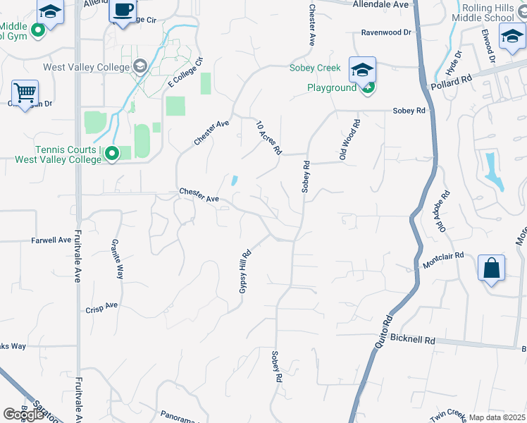 map of restaurants, bars, coffee shops, grocery stores, and more near 14528 Chester Avenue in Saratoga