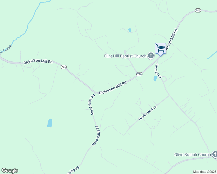 map of restaurants, bars, coffee shops, grocery stores, and more near 9387 Dickerson Mill Road in Moneta
