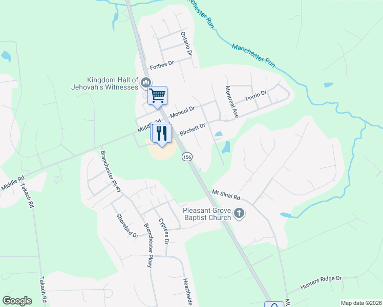 map of restaurants, bars, coffee shops, grocery stores, and more near 4019 Prince George Drive in Prince George