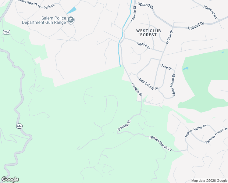 map of restaurants, bars, coffee shops, grocery stores, and more near 3219 Franklin Street in Salem