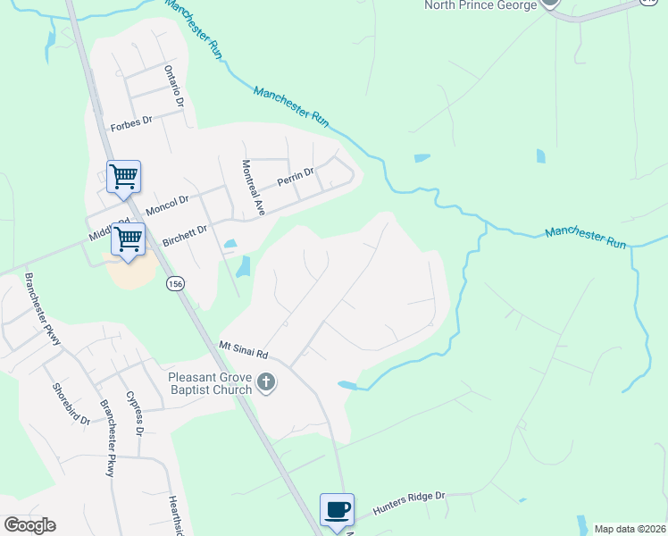 map of restaurants, bars, coffee shops, grocery stores, and more near 7301 John Elizabeth Place in Prince George