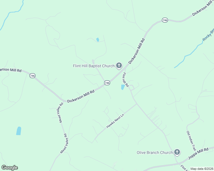 map of restaurants, bars, coffee shops, grocery stores, and more near 9108 Dickerson Mill Road in Moneta