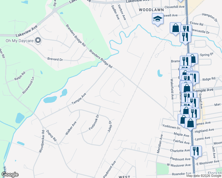 map of restaurants, bars, coffee shops, grocery stores, and more near 19212 Maurer Lane in Ettrick