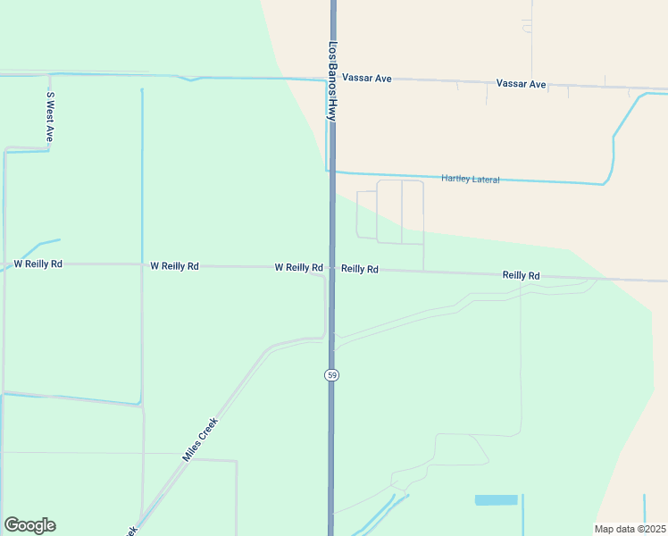 map of restaurants, bars, coffee shops, grocery stores, and more near 1 Reilly Road in Merced
