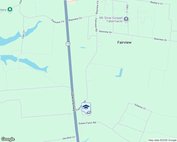 map of restaurants, bars, coffee shops, grocery stores, and more near 23345 Fairview Road in Cape Charles