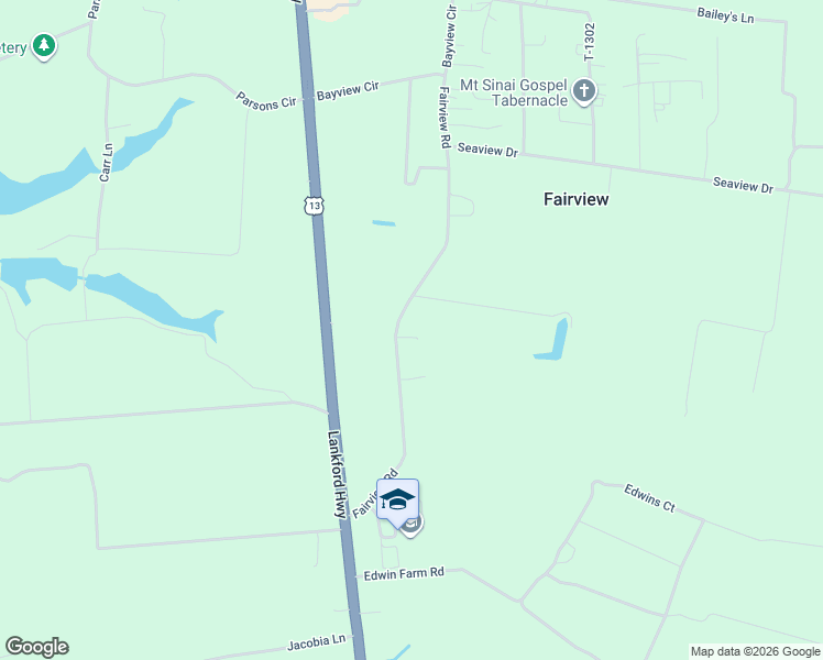 map of restaurants, bars, coffee shops, grocery stores, and more near 23345 Fairview Road in Cape Charles