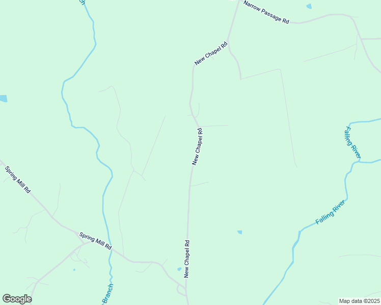 map of restaurants, bars, coffee shops, grocery stores, and more near 10267 New Chapel Road in Spout Spring
