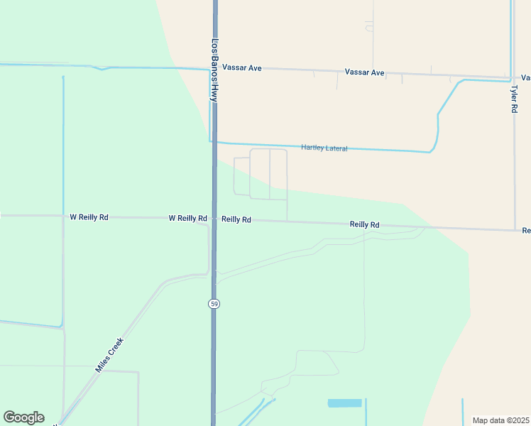 map of restaurants, bars, coffee shops, grocery stores, and more near 1-489 Reilly Road in Merced