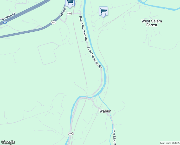 map of restaurants, bars, coffee shops, grocery stores, and more near 4921 Poor Mountain Road in Salem