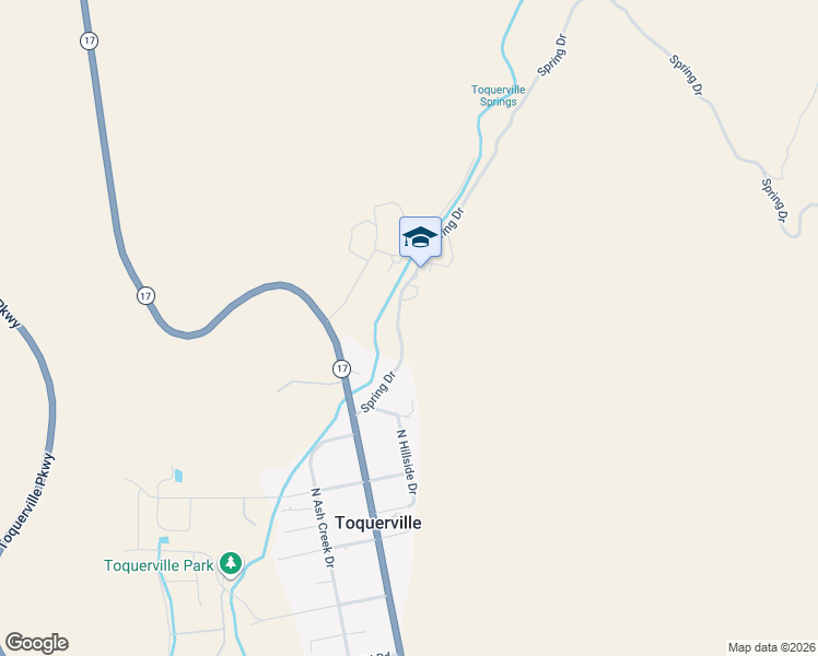 map of restaurants, bars, coffee shops, grocery stores, and more near 540 Spring Drive in Toquerville