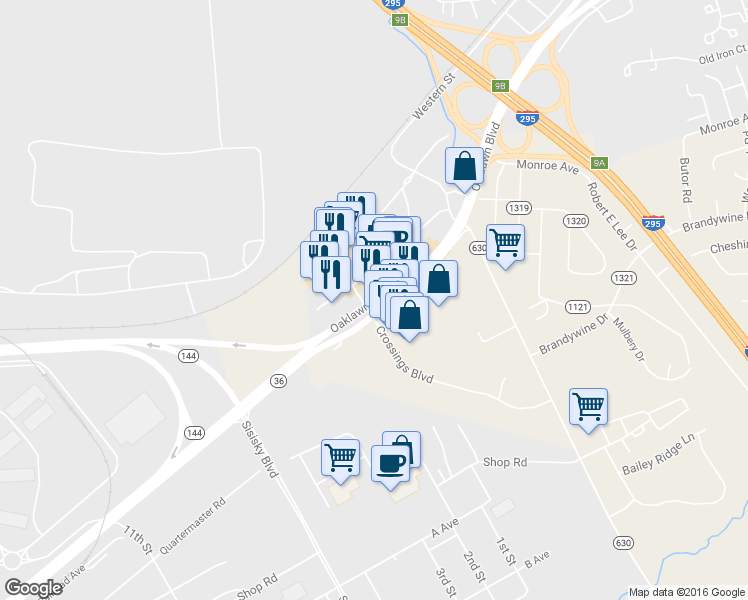 map of restaurants, bars, coffee shops, grocery stores, and more near 5209 Oaklawn Boulevard in Hopewell