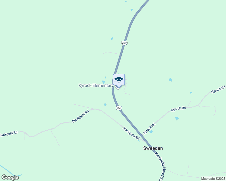 map of restaurants, bars, coffee shops, grocery stores, and more near 5720 Kentucky 259 in Sweeden