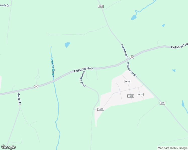 map of restaurants, bars, coffee shops, grocery stores, and more near 2294 Colonial Highway in Rustburg