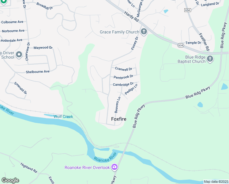 map of restaurants, bars, coffee shops, grocery stores, and more near 2040 Beavers Circle in Vinton