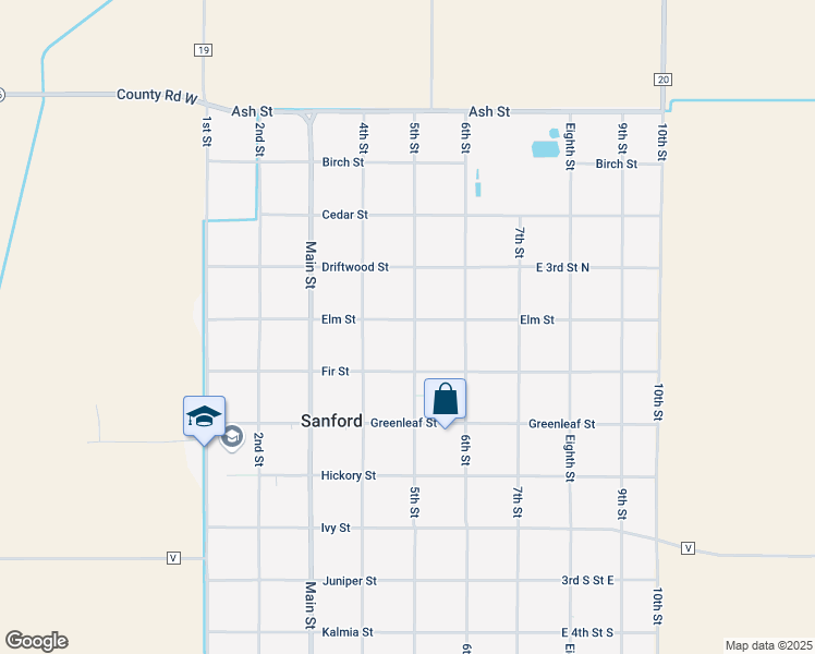 map of restaurants, bars, coffee shops, grocery stores, and more near 320 East 2nd Street North in Sanford