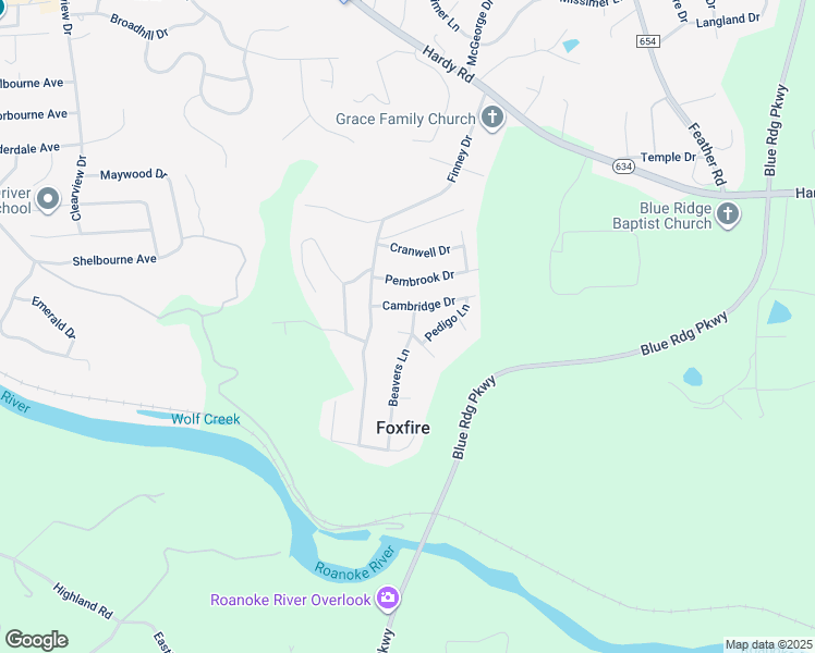 map of restaurants, bars, coffee shops, grocery stores, and more near 2019 Beavers Lane in Vinton