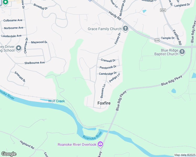 map of restaurants, bars, coffee shops, grocery stores, and more near 1051 Finney Drive in Vinton
