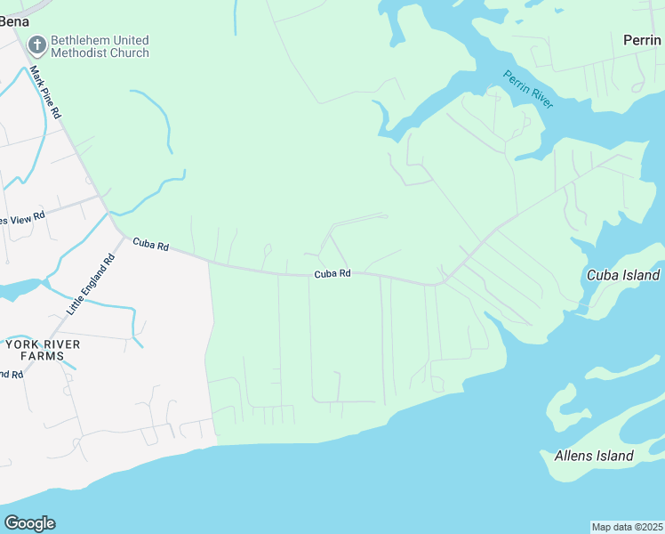 map of restaurants, bars, coffee shops, grocery stores, and more near 9241 Cuba Road in Gloucester County