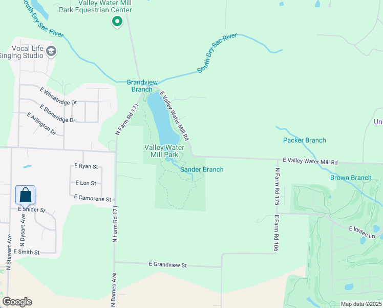 map of restaurants, bars, coffee shops, grocery stores, and more near East Valley Water Mill Road in Springfield