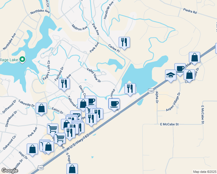 map of restaurants, bars, coffee shops, grocery stores, and more near 230 Pinon Causeway in Pagosa Springs