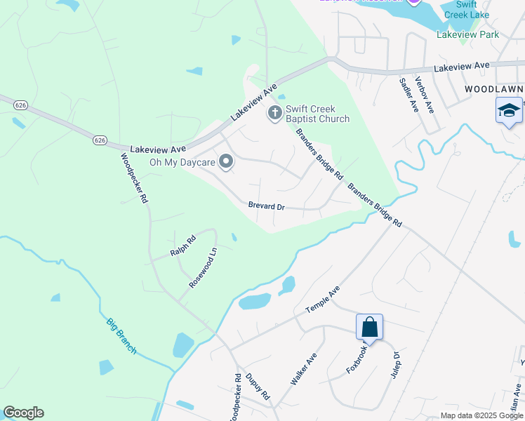 map of restaurants, bars, coffee shops, grocery stores, and more near 4101 Forest Vine Place in Colonial Heights