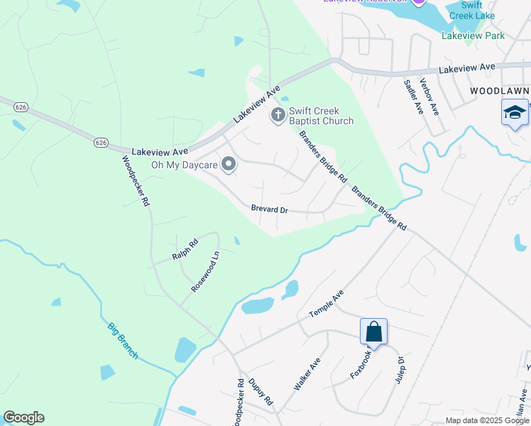 map of restaurants, bars, coffee shops, grocery stores, and more near 4101 Forest Vine Place in Colonial Heights