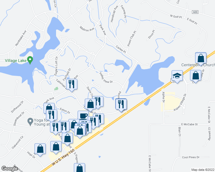 map of restaurants, bars, coffee shops, grocery stores, and more near 164 Valley View Drive in Pagosa Springs