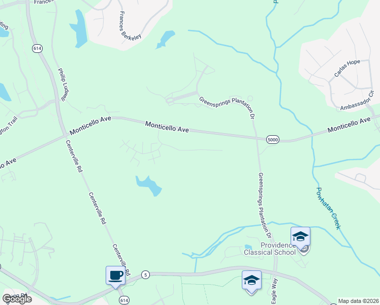 map of restaurants, bars, coffee shops, grocery stores, and more near 1306 Braemar Creek in Williamsburg