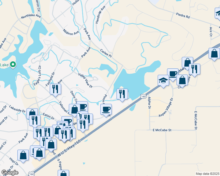 map of restaurants, bars, coffee shops, grocery stores, and more near 217 Pinon Causeway in Pagosa Springs