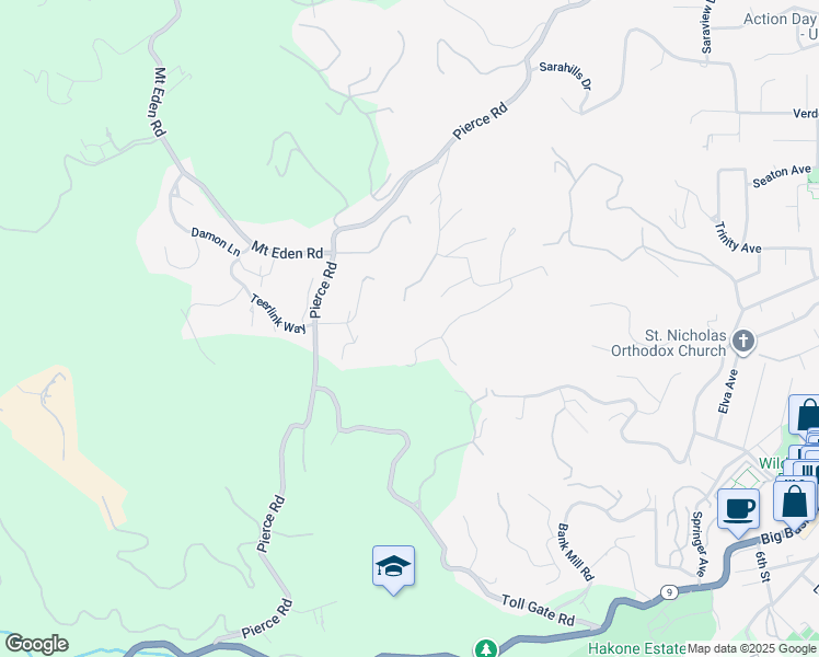 map of restaurants, bars, coffee shops, grocery stores, and more near 14113 Pike Road in Saratoga