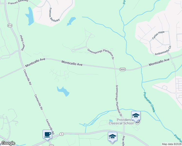 map of restaurants, bars, coffee shops, grocery stores, and more near 606 Braemar Creek in Williamsburg