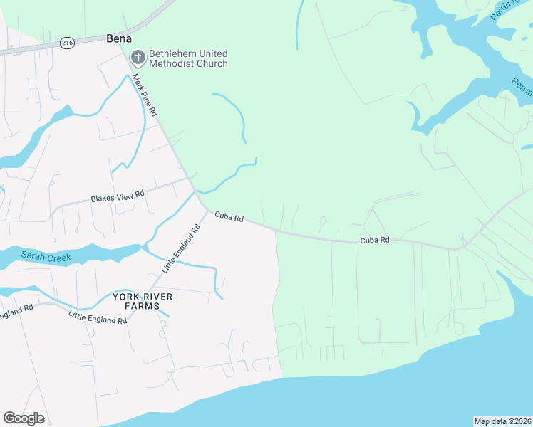 map of restaurants, bars, coffee shops, grocery stores, and more near 9063 Cuba Road in Gloucester County