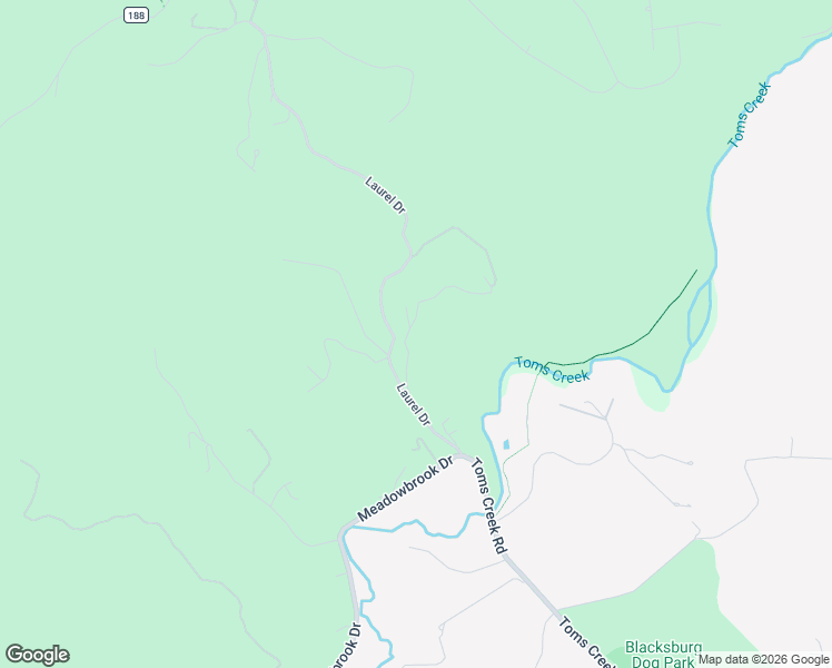 map of restaurants, bars, coffee shops, grocery stores, and more near 3526 Strider Road in Blacksburg