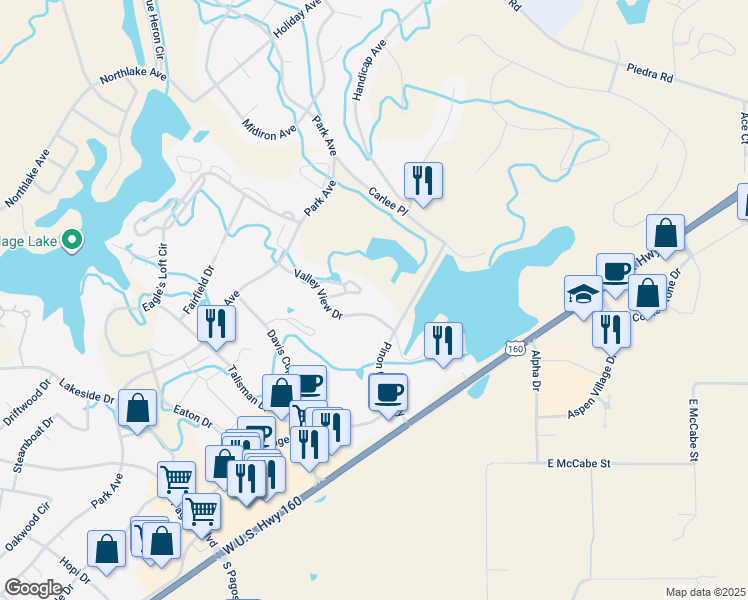 map of restaurants, bars, coffee shops, grocery stores, and more near 47 Edinburgh Circle in Pagosa Springs