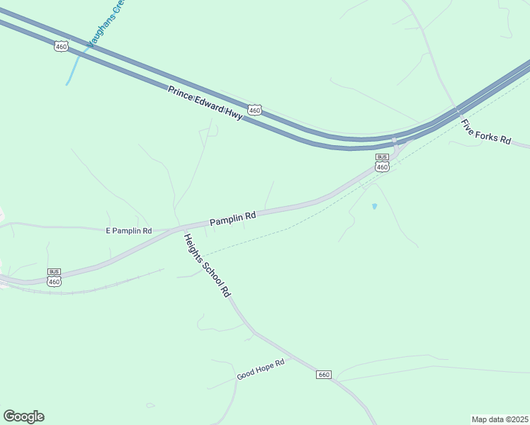 map of restaurants, bars, coffee shops, grocery stores, and more near 608 Pamplin Road in Pamplin