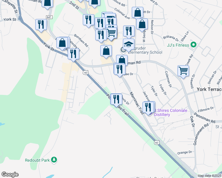 map of restaurants, bars, coffee shops, grocery stores, and more near 122 Wickre St in Williamsburg