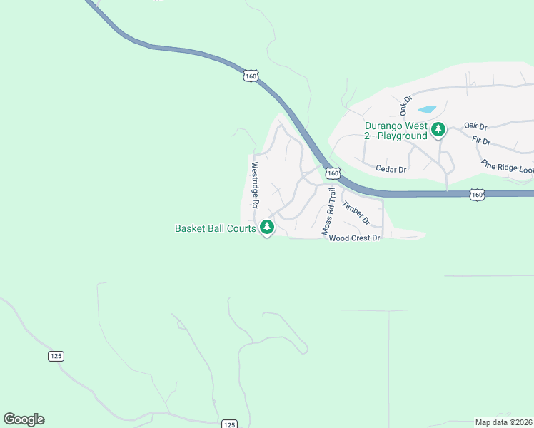 map of restaurants, bars, coffee shops, grocery stores, and more near 184 Trail Wood Drive in Durango