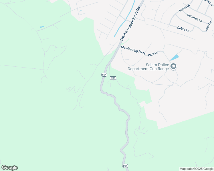 map of restaurants, bars, coffee shops, grocery stores, and more near 3114 12 Oclock Knob Rd in Salem