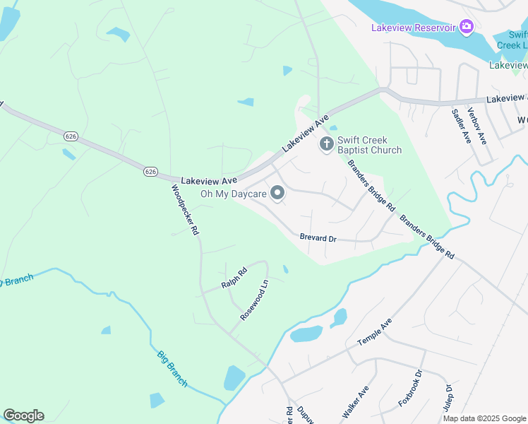 map of restaurants, bars, coffee shops, grocery stores, and more near 19249 Brevard Drive in Chesterfield County