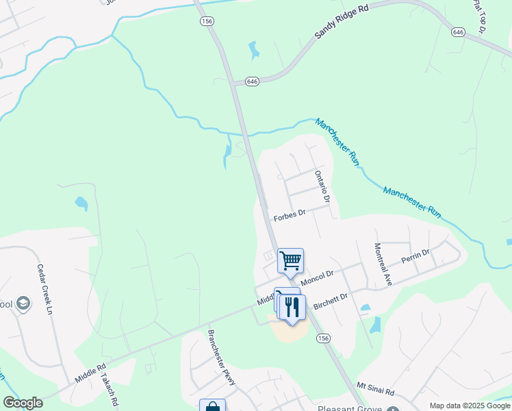 map of restaurants, bars, coffee shops, grocery stores, and more near 3614 Prince George Drive in Prince George