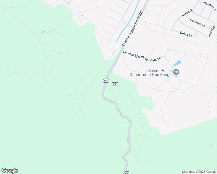map of restaurants, bars, coffee shops, grocery stores, and more near 3114 12 Oclock Knob Rd in Salem