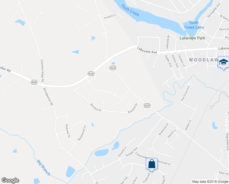 map of restaurants, bars, coffee shops, grocery stores, and more near 4030 Frye Terrace in Colonial Heights
