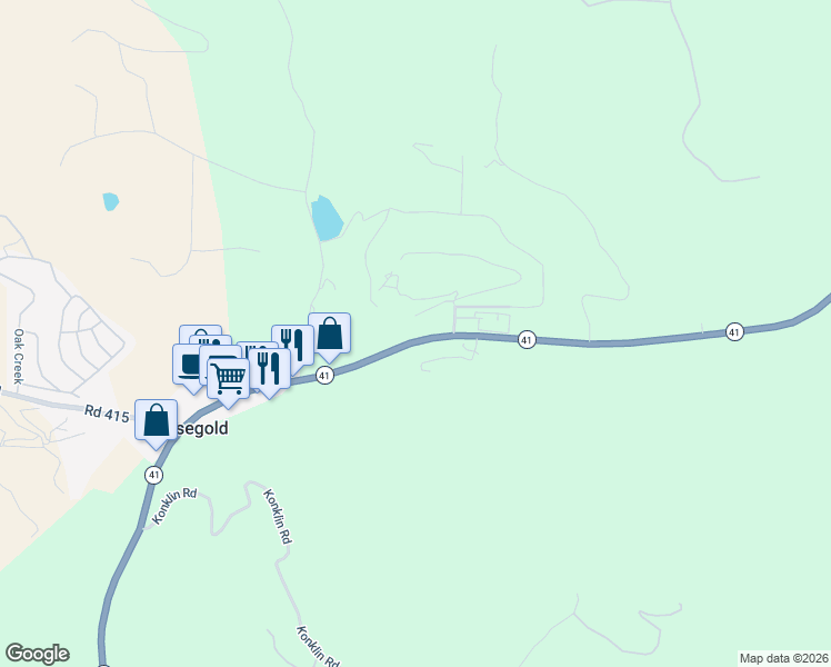 map of restaurants, bars, coffee shops, grocery stores, and more near 30850 Yosemite Springs Parkway in Coarsegold