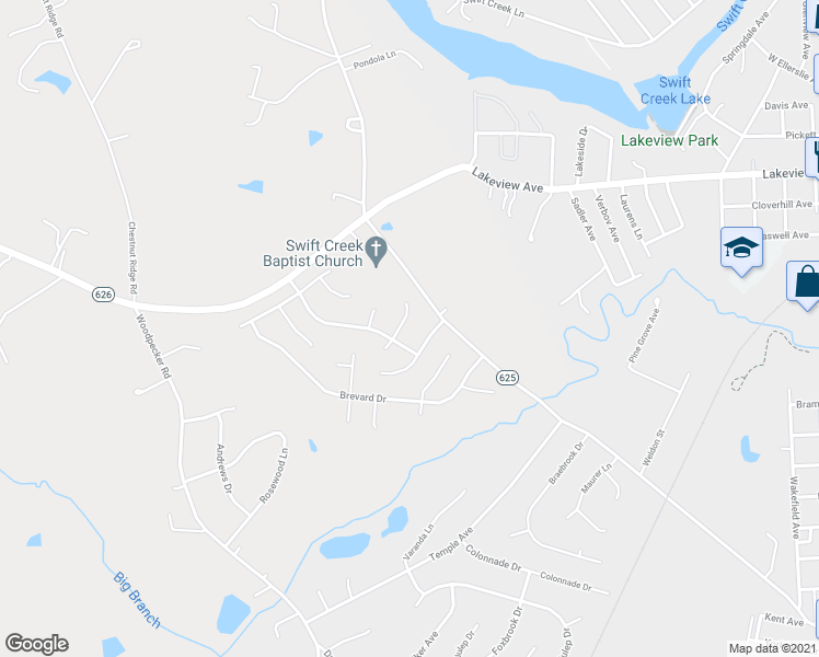 map of restaurants, bars, coffee shops, grocery stores, and more near 4025 Frye Terrace in Colonial Heights
