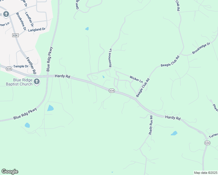 map of restaurants, bars, coffee shops, grocery stores, and more near 9536 Hardy Road in Vinton
