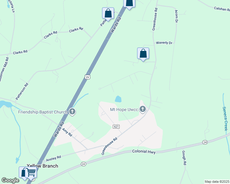 map of restaurants, bars, coffee shops, grocery stores, and more near 280 Howards Manor Drive in Rustburg